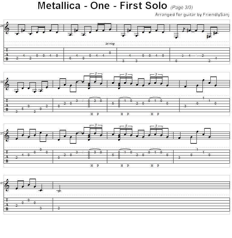 metallica one solo.